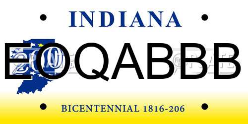 EOQABBB Indiana License Plate
