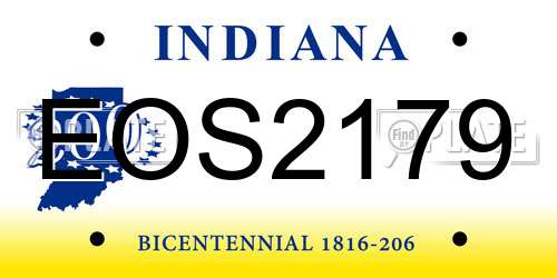 EOS2179 Indiana License Plate