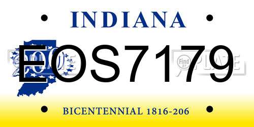 EOS7179 Indiana License Plate