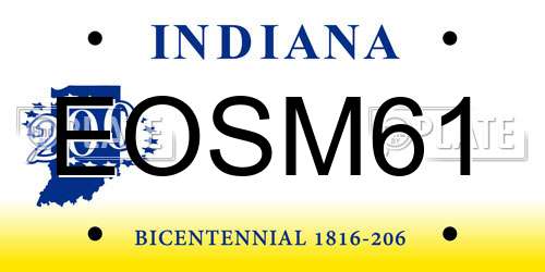 EOSM61 Indiana License Plate