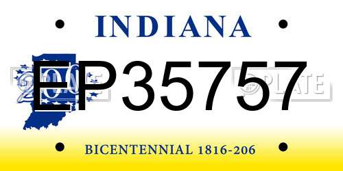 EP35757 Indiana License Plate