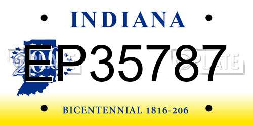 EP35787 Indiana License Plate