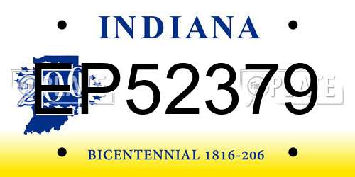 EP52379 Indiana License Plate