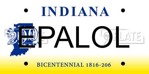 EPALOL Indiana License Plate