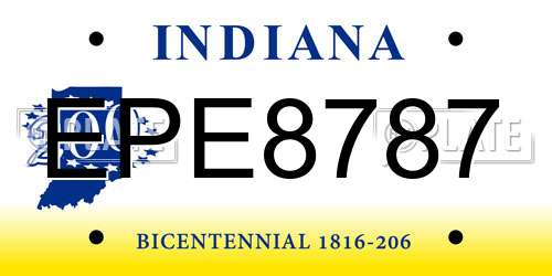 EPE8787 Indiana License Plate
