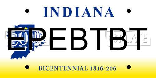 EPEBTBT Indiana License Plate