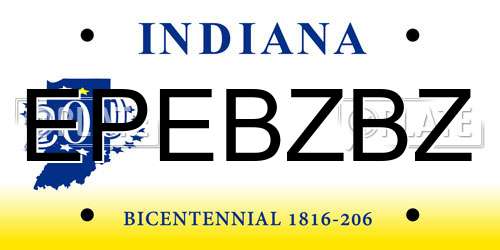EPEBZBZ Indiana License Plate