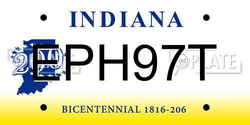 EPH97T Indiana License Plate
