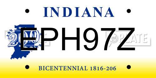 EPH97Z Indiana License Plate