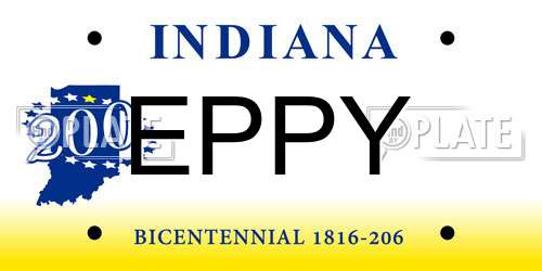 EPPY Indiana License Plate