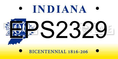 EPS2329 Indiana License Plate