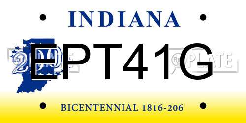 EPT41G Indiana License Plate