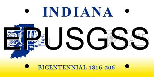 EPUSGSS Indiana License Plate