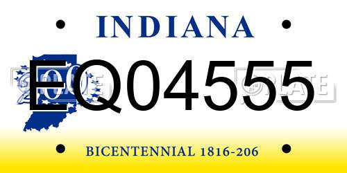 EQ04555 Indiana License Plate