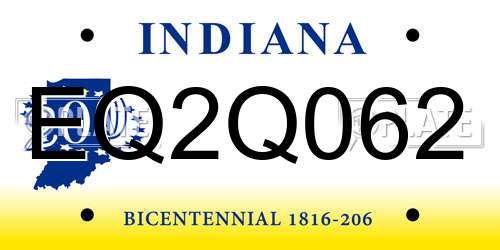 EQ2Q062 Indiana License Plate