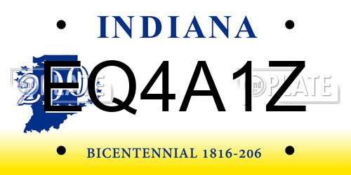 EQ4A1Z Indiana License Plate