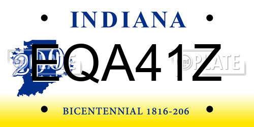 EQA41Z Indiana License Plate