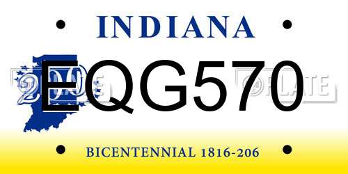 EQG570 Indiana License Plate