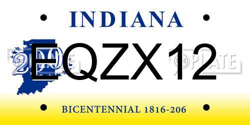 EQZX12 Indiana License Plate