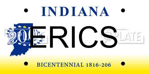 ERICS Indiana License Plate