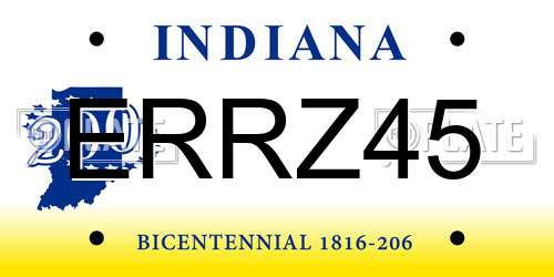 ERRZ45 Indiana License Plate