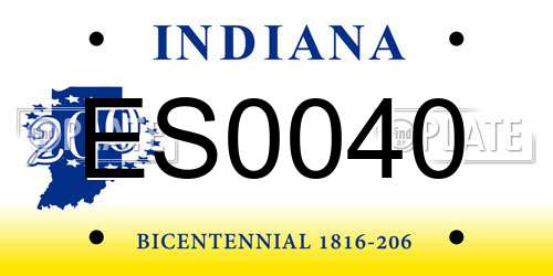 ES0040 Indiana License Plate