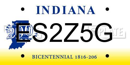 ES2Z5G Indiana License Plate