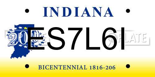 ES7L6I Indiana License Plate
