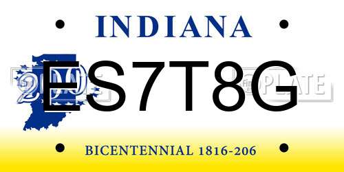 ES7T8G Indiana License Plate