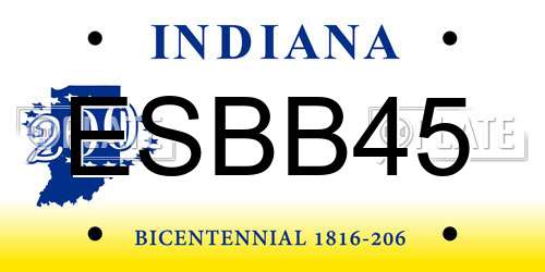 ESBB45 Indiana License Plate