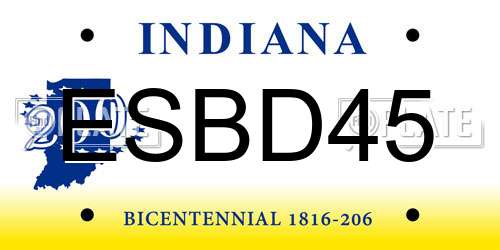 ESBD45 Indiana License Plate