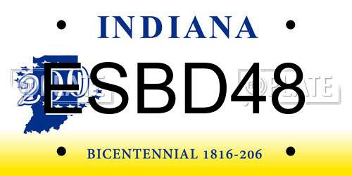ESBD48 Indiana License Plate
