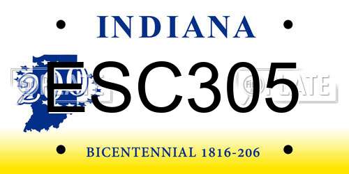 ESC305 Indiana License Plate