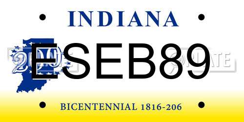 ESEB89 Indiana License Plate