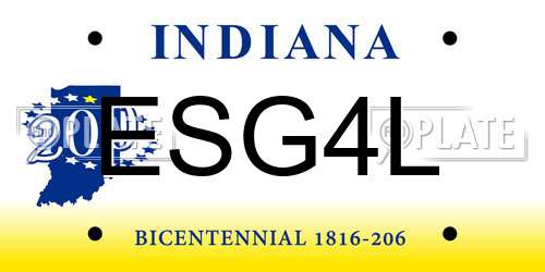 ESG4L Indiana License Plate