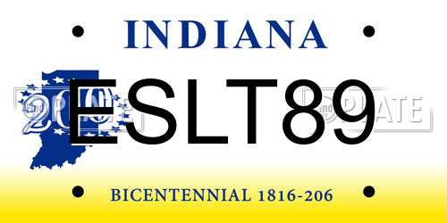 ESLT89 Indiana License Plate