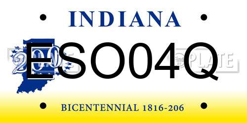 ESO04Q Indiana License Plate
