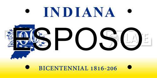 ESPOSO Indiana License Plate