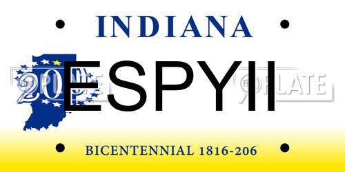 ESPYII Indiana License Plate