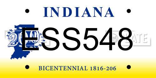ESS548 Indiana License Plate