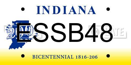 ESSB48 Indiana License Plate