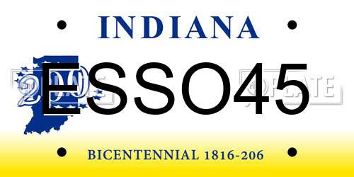 ESSO45 Indiana License Plate