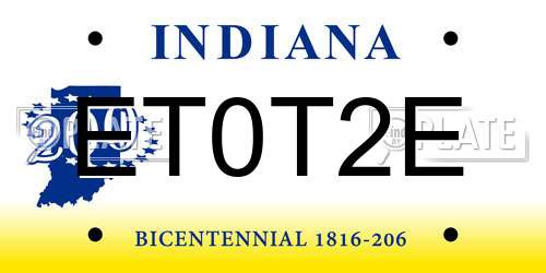ET0T2E Indiana License Plate