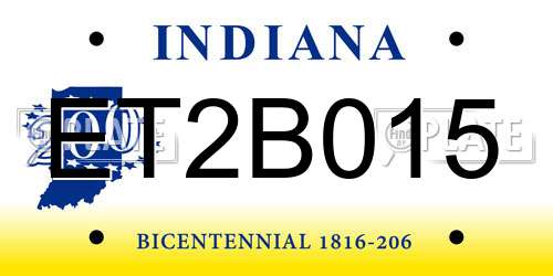 ET2B015 Indiana License Plate
