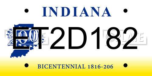 ET2D182 Indiana License Plate
