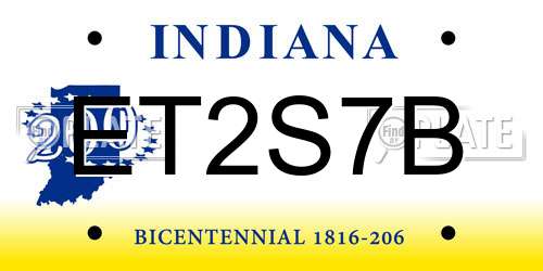 ET2S7B Indiana License Plate