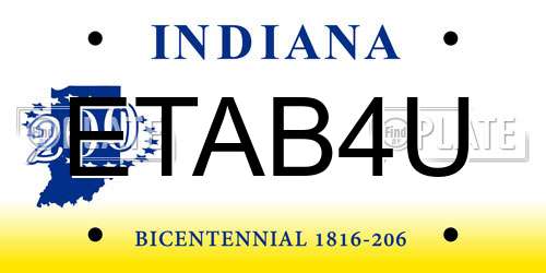 ETAB4U Indiana License Plate