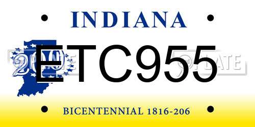 ETC955 Indiana License Plate