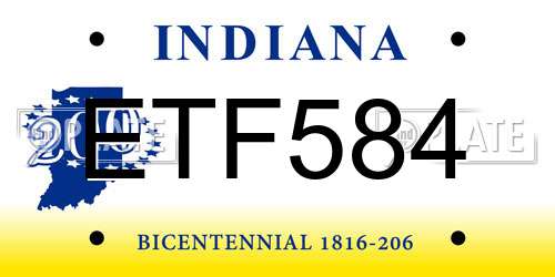 ETF584 Indiana License Plate