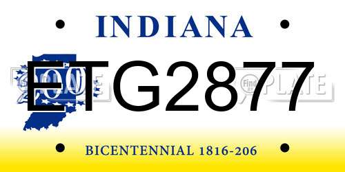 ETG2877 Indiana License Plate